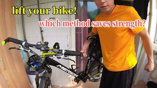 best way to carry a bike upstairs,  4 strength-saving methods of lifting bikes