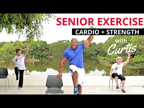 Senior fitness: STRENGTH TRAINING + CARDIO+ CORE exercises for seniors + Balance workout for seniors