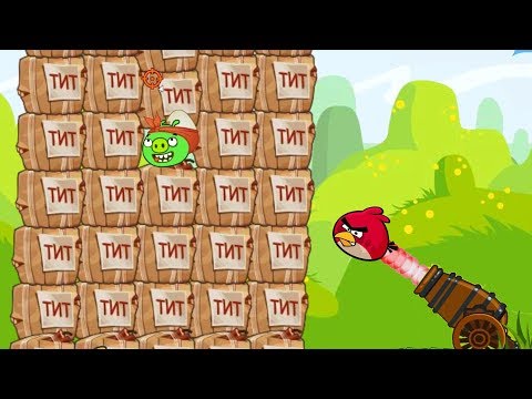 Angry Birds Cannon Bird 1 - BLAST THE HUGE CANNON PIGGIES BY EXPLODING 1000 TNT!!