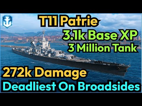 T11 Patrie is a Real Super Battleship Monster with Fast Firing 431 mm Guns | World of Warships