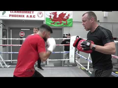 JOE CORDINA bag & pads sessions in GARY LOCKETTS / Llanrumney Phoenix Boxing Club