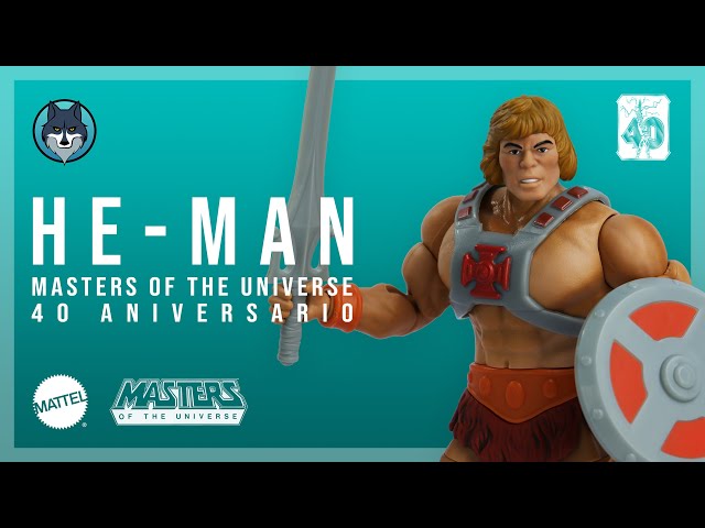 Vídeo relacionado con Masters of the Universe Masterverse He-Man 40 aniversario Figura de acción articulada con accesotios, edición especial, juguete +6 (Mattel HJH58)