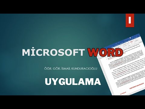 Bil101 - Microsoft Word Uygulama 1