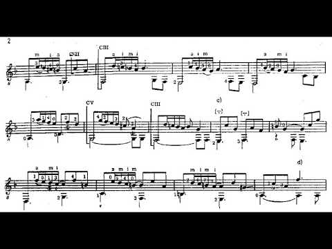 David Kellner - Phantasia in D minor for Guitar (Score video)