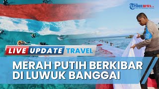 Detik-detik Bendera Merah Putih Dikibarkan di Pantai Kilometer 5 Dalam Rangka  HUT Bhayangkara