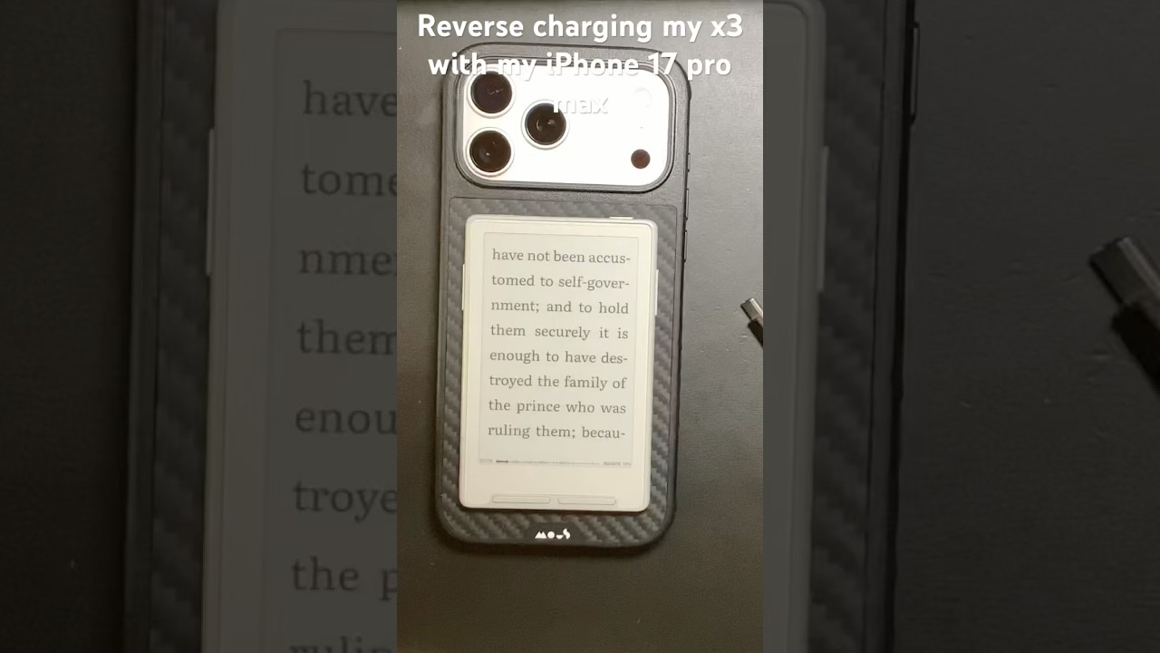 Reverse charging my xteink x3 with my iPhone 17 pro max