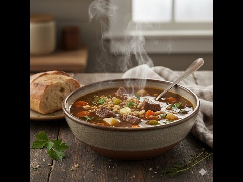 Recette Soupe boeuf et orge de Maman facile et rapide