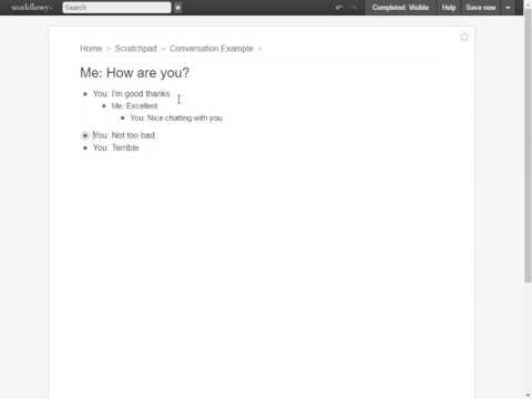 Mocking up Conversation Flow using Workflowy