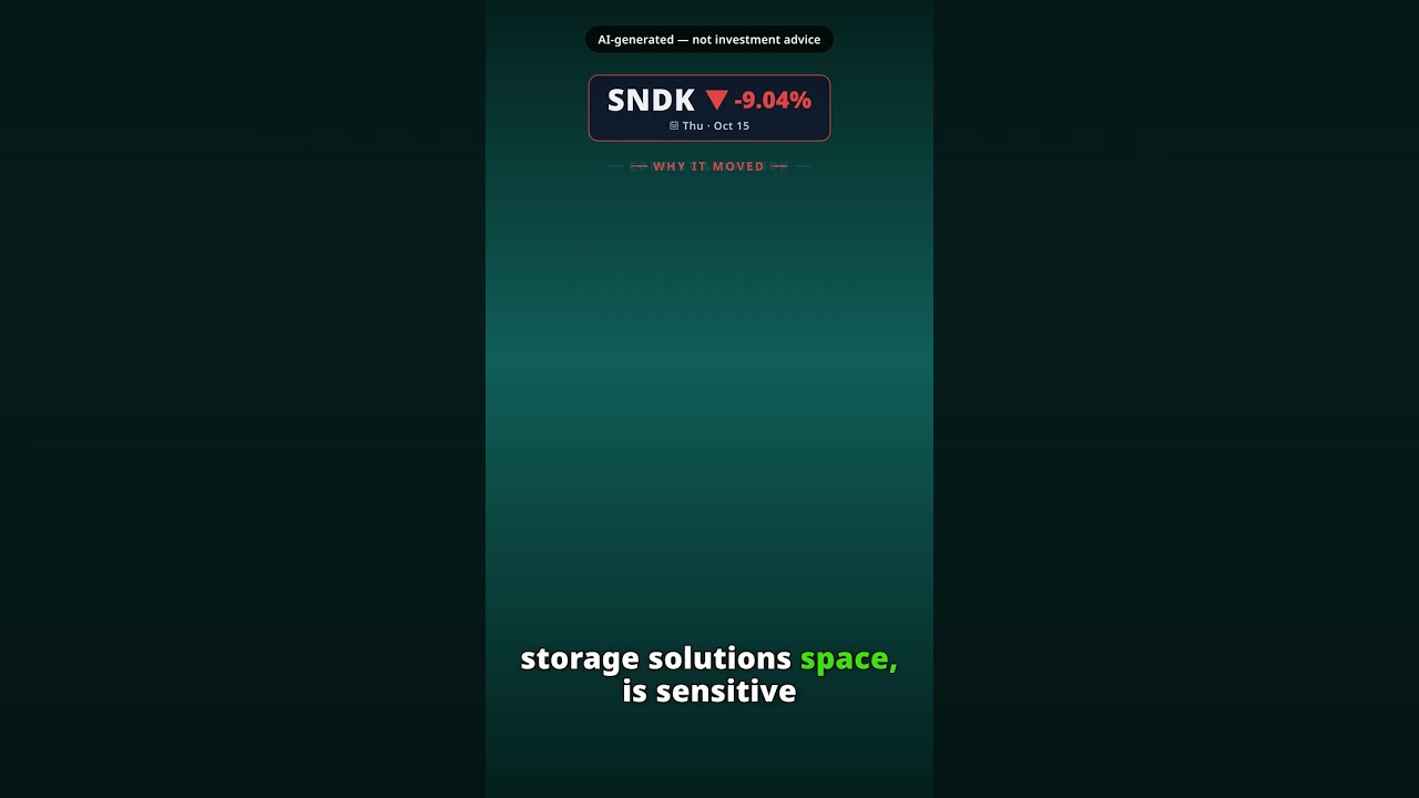 Why Is Sandisk Stock Sinking Today? SNDK -9.04% (Oct 15)