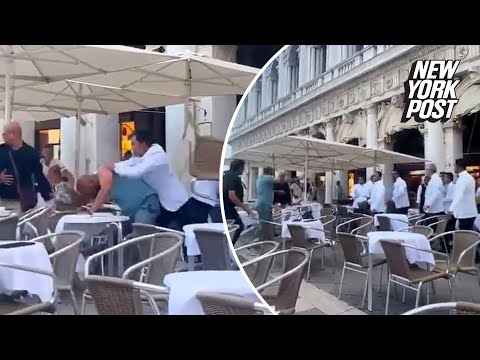 Restaurant brawl erupts between Italian waiters and ‘foreign’ patrons in wild video