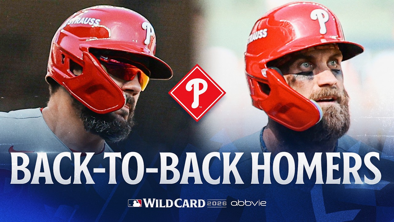 BACK-TO-BACK HOMERS by Kyle Schwarber & Bryce Harper TIE THE GAME for the Phillies! | MLB Highlights