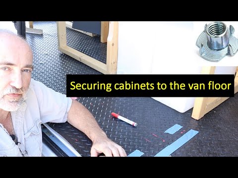 Van Life build series - Using T Nuts in the floor to secure the cabinets.