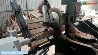 MÁY TIỆN GỖ CNC 2 DAO + CHÀ NHÁM HOÀN THIỆN WOODMASTER