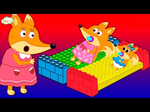 Fox Family and friends build beds with lego - cartoon for kids new funny episodes with the fox #874