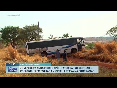 Jovem de 23 anos morre após bater carro de frente com ônibus em vicinal de São José da Bela Vista