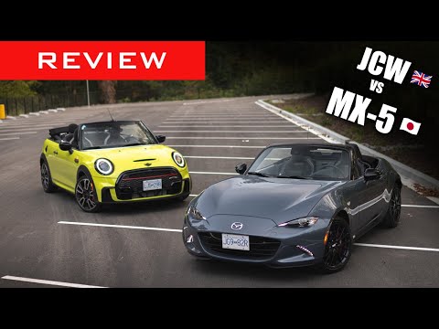 Comparison Review: 2022 JCW Mini Cooper Convertible vs 2021 Mazda MX-5 / Drop Top Sports Cars