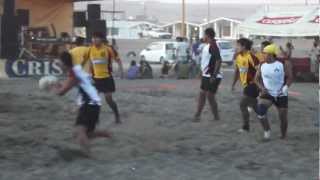 preview picture of video 'CHIRIBAYAS (ILO) VS CENTAUROS (TACNA)  Campeonato internacional rugby playa 2013 Tacna'