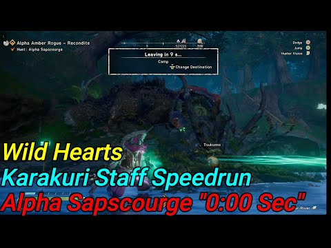 🎮Wild Hearts 😁Karakuri Staff Speedrun 😋Hunt: Alpha Sapscourge "0:00 Second" 😄(Solo/Karakuri Staff) 😎