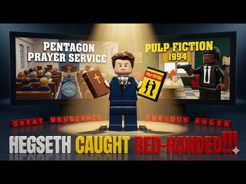 Hegseth CAUGHT Reciting PULP FICTION as Bible Verse at Pentagon Prayer | Iran LEGO Animation