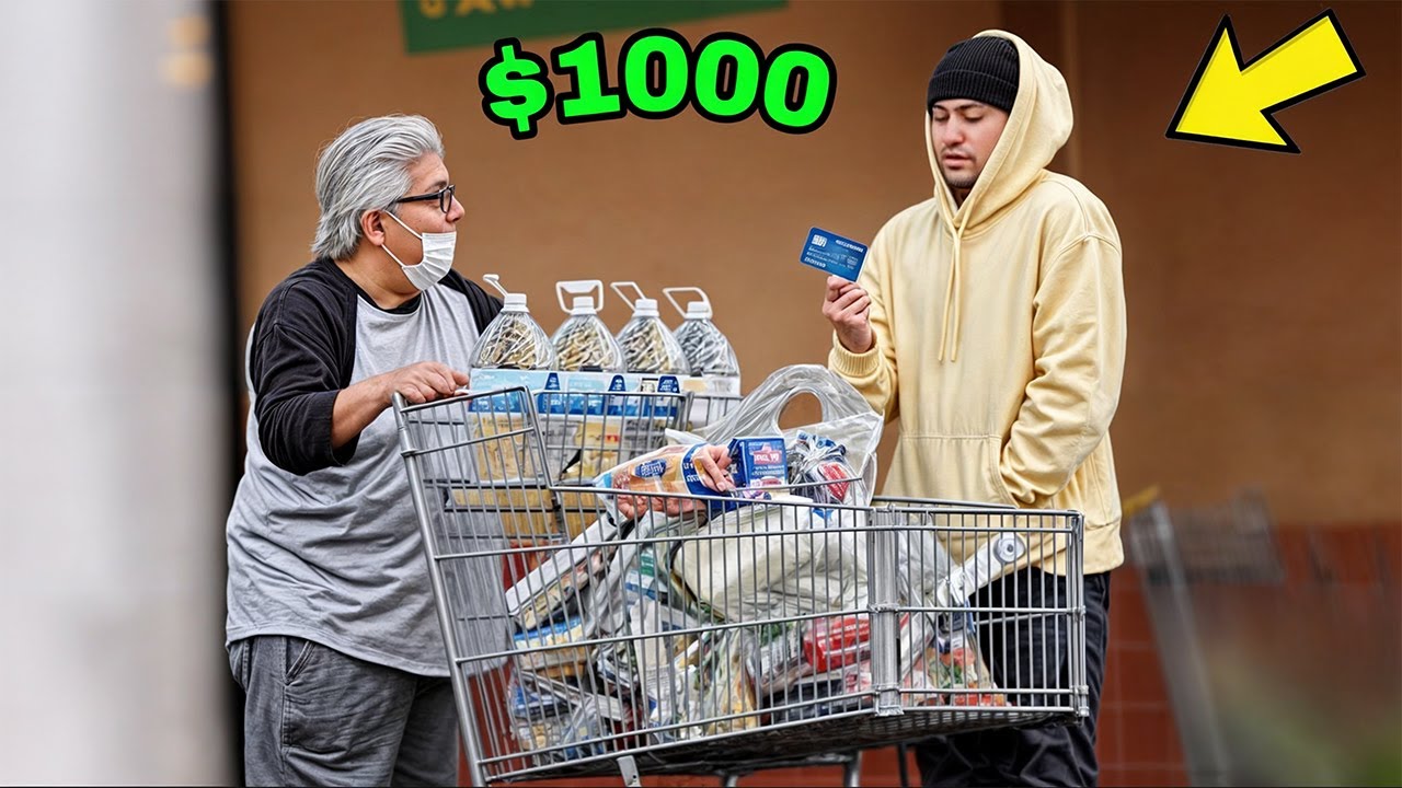 Asking Strangers For FOOD, Then Paying For Their ENTIRE GROCERIES!!