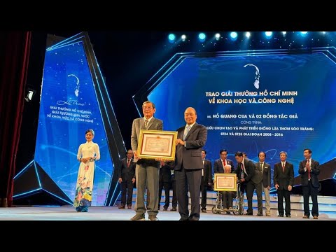 Kỹ Sư Hồ Quang Cua nhận giải thưởng Hồ Chí Minh về khoa học và Công nghệ