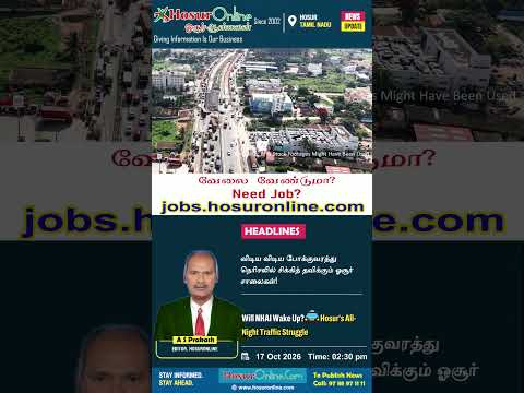 5km Traffic Gridlock on Hosur National Highway; Potholes Near Bathlapalli Bridge Site Blamed