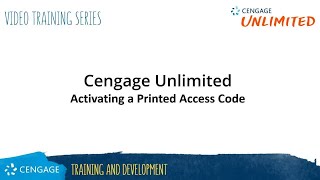 Cengage Unlimited: Activating a Printed Access Code