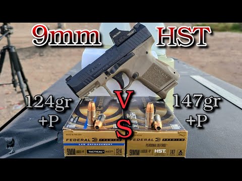 9 mm |Federal HST| (124 gr +P vs. 147 gr +P) Ballistikgeltest
