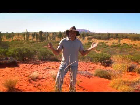 Indigenous Television Presenter Johnny Murison demonstrating 'How to Throw a Boomerang'