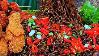 Mukbang Black Bean Noodles & Grilled Chicken with Spicy Seafood Sauce | Real-Life Eating Show