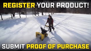 Product Registration - Submit Your Proof of Purchase!