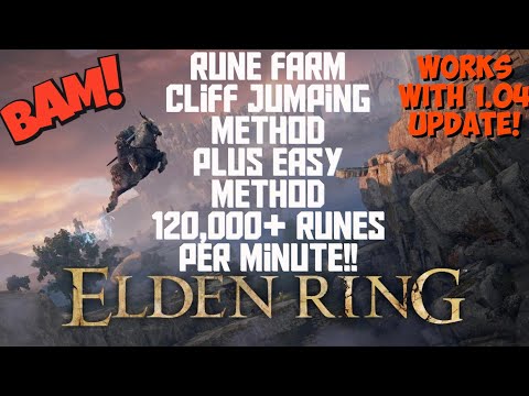 Elden Ring 120,000 Runes Per Minute! Cliff Jumping Rune Farming Method Plus Easy Method Also!