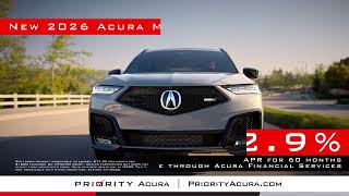 Priority Acura’s Lifetime Advantage: Free Oil Changes for Life + 2.9% APR on the 2026 MDX!