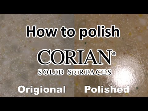 How to Smooth and Polish Scratched Corian Counter-tops before and after