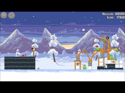Angry Birds Seasons Walkthrough Wreck the Halls Level 1-5 [3 Stars]