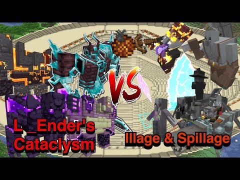 L_Ender 's Cataclysm  VS  Illage and Spillage | Minecraft |Mobs Battle