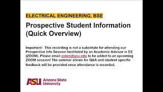 ASU Electrical Engineering Online Student Prospective Information