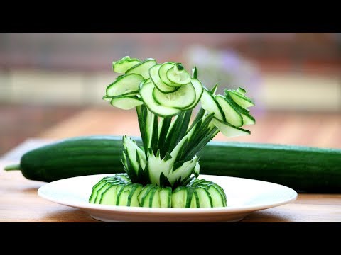Super Salad Decoration Ideas - Vegetable Cucumber Rose Plate Decoration