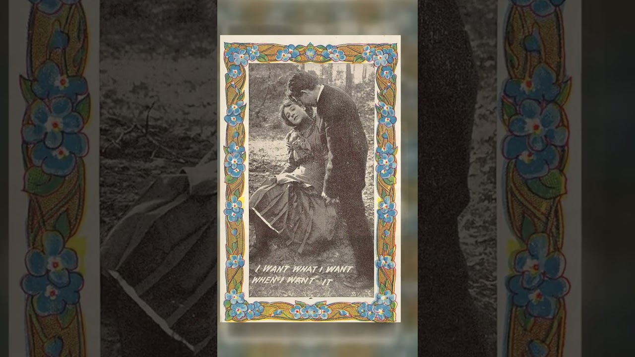 Romantic Scene, Embossed Floral Border, Early 1900s Video