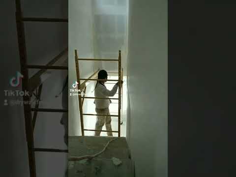 how to build a two-stage Perry scaffold for drywallfinisher #scaffold #scaffolding #drywallfinisher