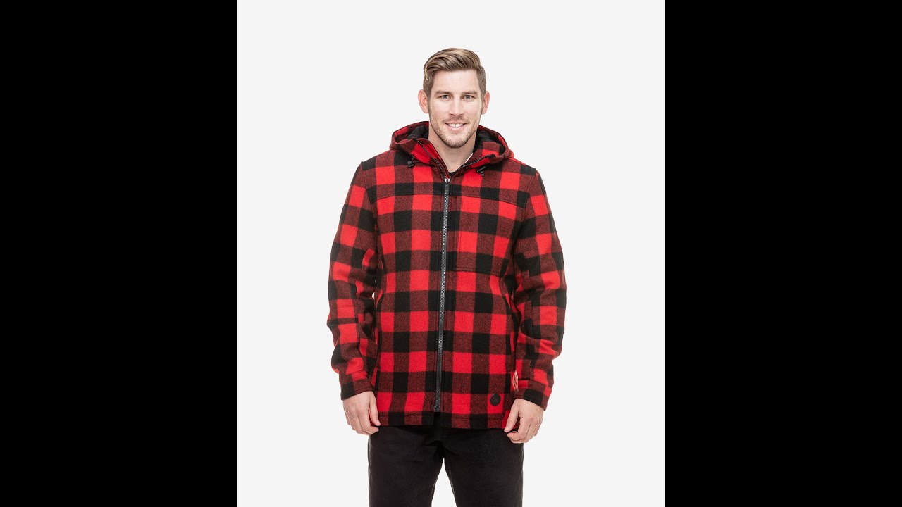 Swanndri Men's Hudson Wool Hoody - Red Black Check