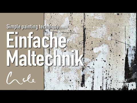 Abstract acrylic painting technique with structure and coffee
