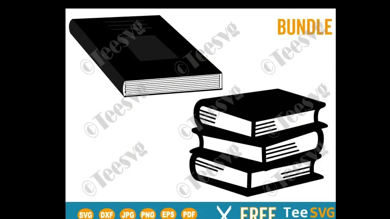 Black Book Silhouette CLIPART FREE Bundle SVG PNG with Transparent Background - Closed Stack