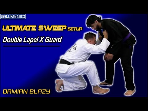 How to do the Double Lapel Pull Into X Guard in Jiu Jitsu by Damian Blazy