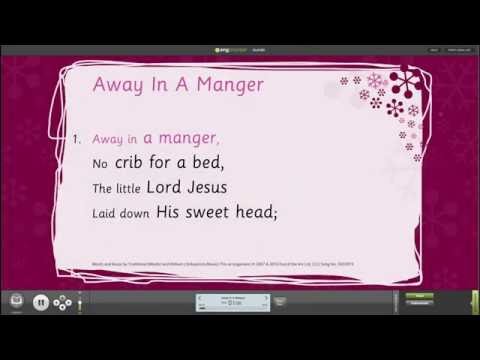 Away In A Manger Assembly Songs from Out of the Ark –Words on Screen - Christmas Carols