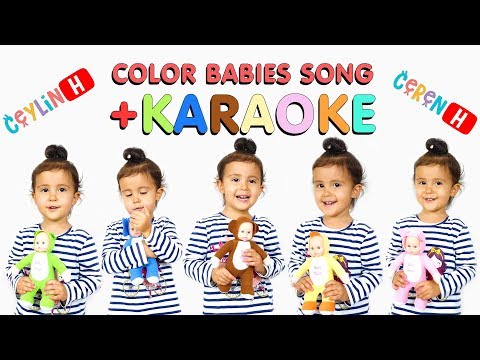 Ceylin-H ft Ceren-H - Color Babies Song + KARAOKE Little Babies Learn Colors with Finger Family Song