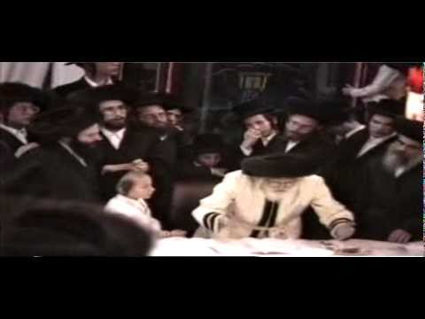 Bobov Rebbe Zt"l dancing in Sukkah on Hoshana Rabba