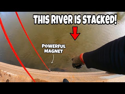 I Found a Bottomless Pit in the River STUFFED With an INSANE PILE of Treasure!!! (Magnet Fishing)