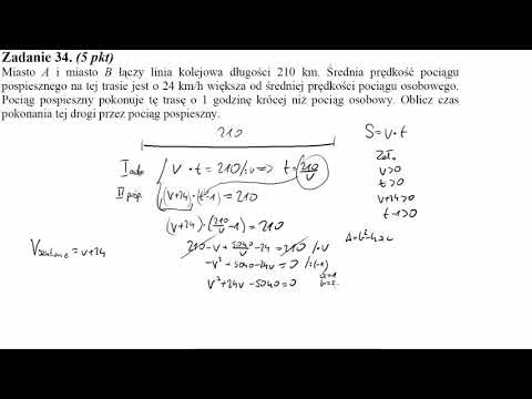 Miasto A i miasto B łączy linia kolejowa długości 210km  Średnia prędkość pociągu pospiesznego na te