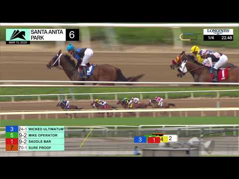 MIke Operator wins Race 6 on Sunday, March 15, 2020 at Santa Anita Park.